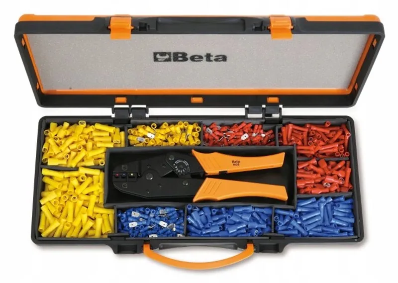 Krimptang Set met 450 Kabel Connectoren - 1608/C9T by Beta, Blue – product image