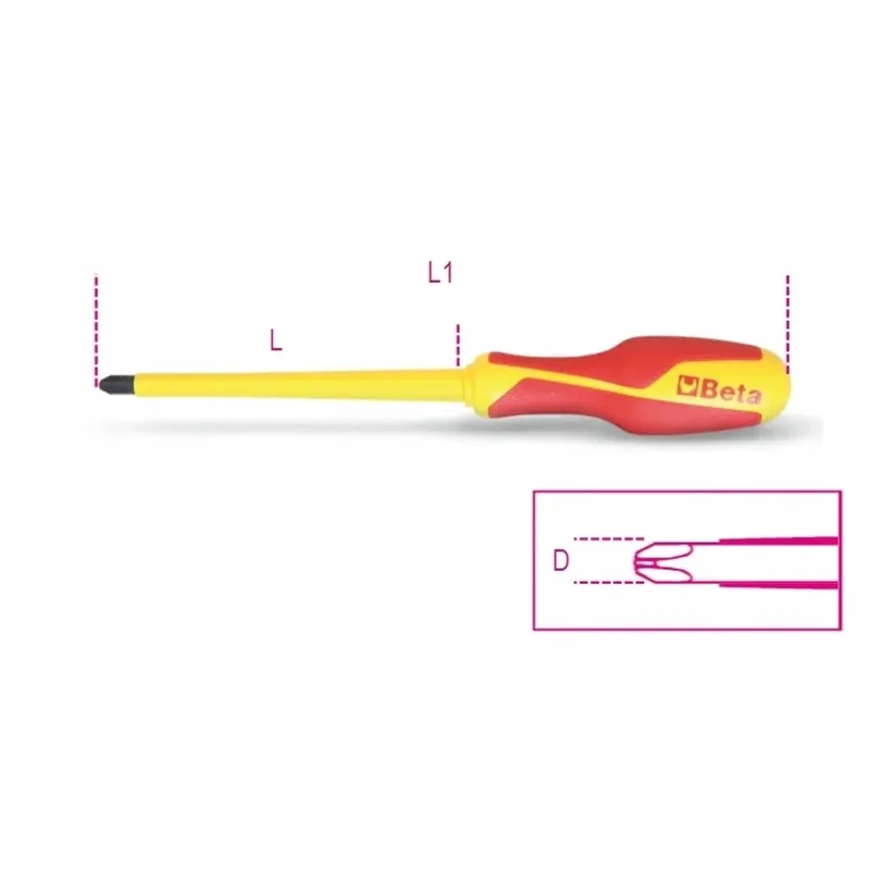 Kruiskopschroevendraaier PH0 Geïsoleerd 1000V 1272MQ de Beta – image du produit
