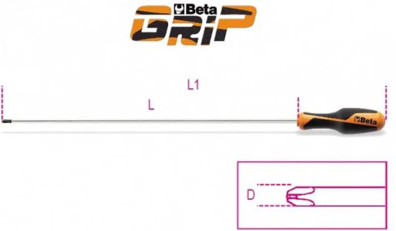 Kruiskopschroevendraaier PH1 4,5x400mm Beta met Betagrip handbediende by Beta – product image