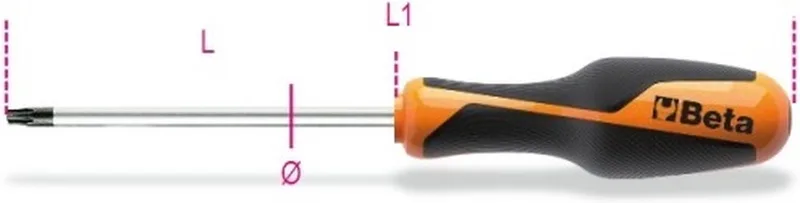 Merkloos Torx Schroevendraaier T7 - 50mm Lengte by Beta, Black – product image