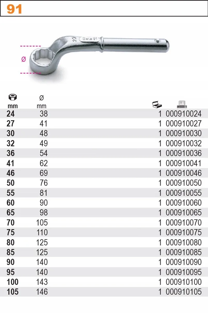 Ringsteeksleutel 32mm, 1-zijdig, Verdiept de Beta – image du produit