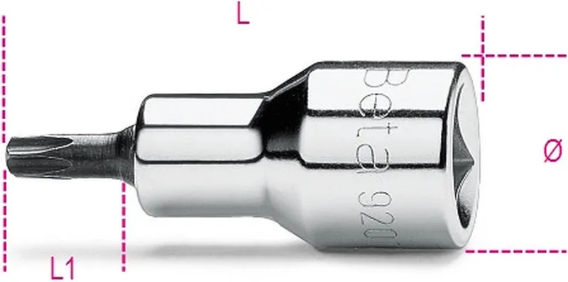 Schroevendraaier-doppen voor Torx® schroeven 920TX-L 70 von Beta, Silber – Produktbild