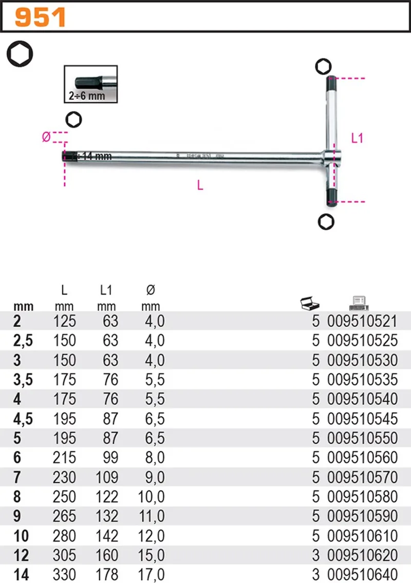 T-sleutel Inbus 3,5mm - Professioneel Gereedschap by Beta – product image