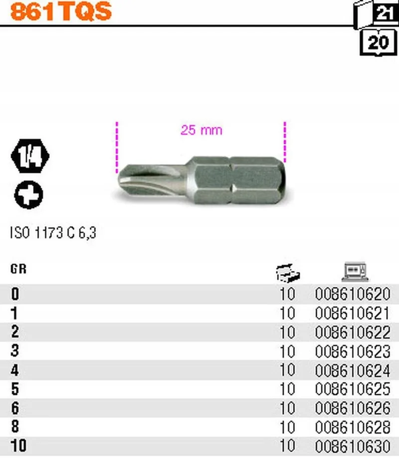 Torq-Set Schroefbit 1/4" GR4 (25mm) by Beta – product image