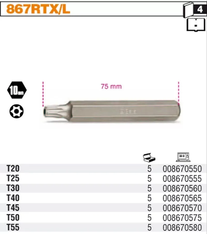 Torx TR Schroefbit T50 10mm 150mm Lang by Beta – product image