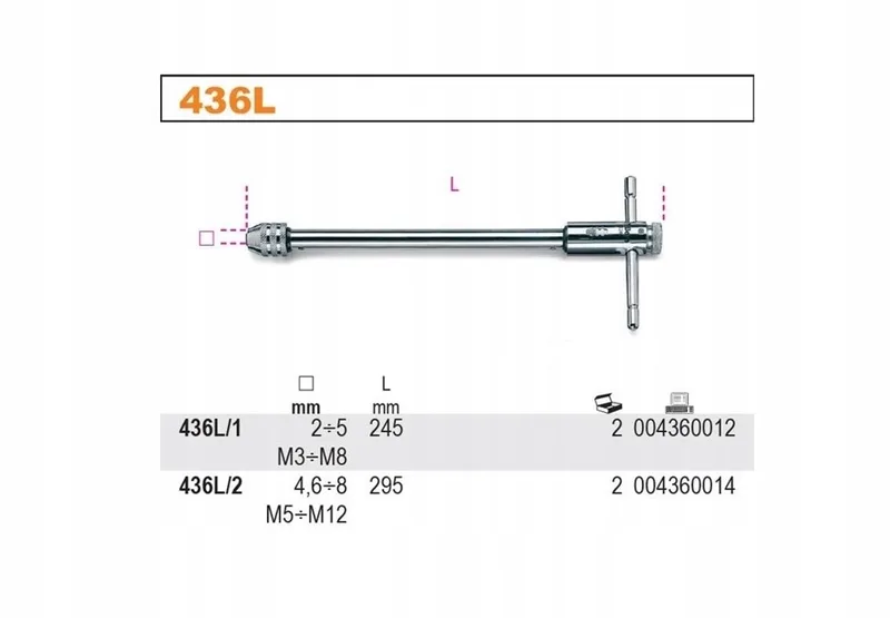 Verstelbare T-sleutel voor Tappen M3-M8, Lange Uitvoering by Beta – product image