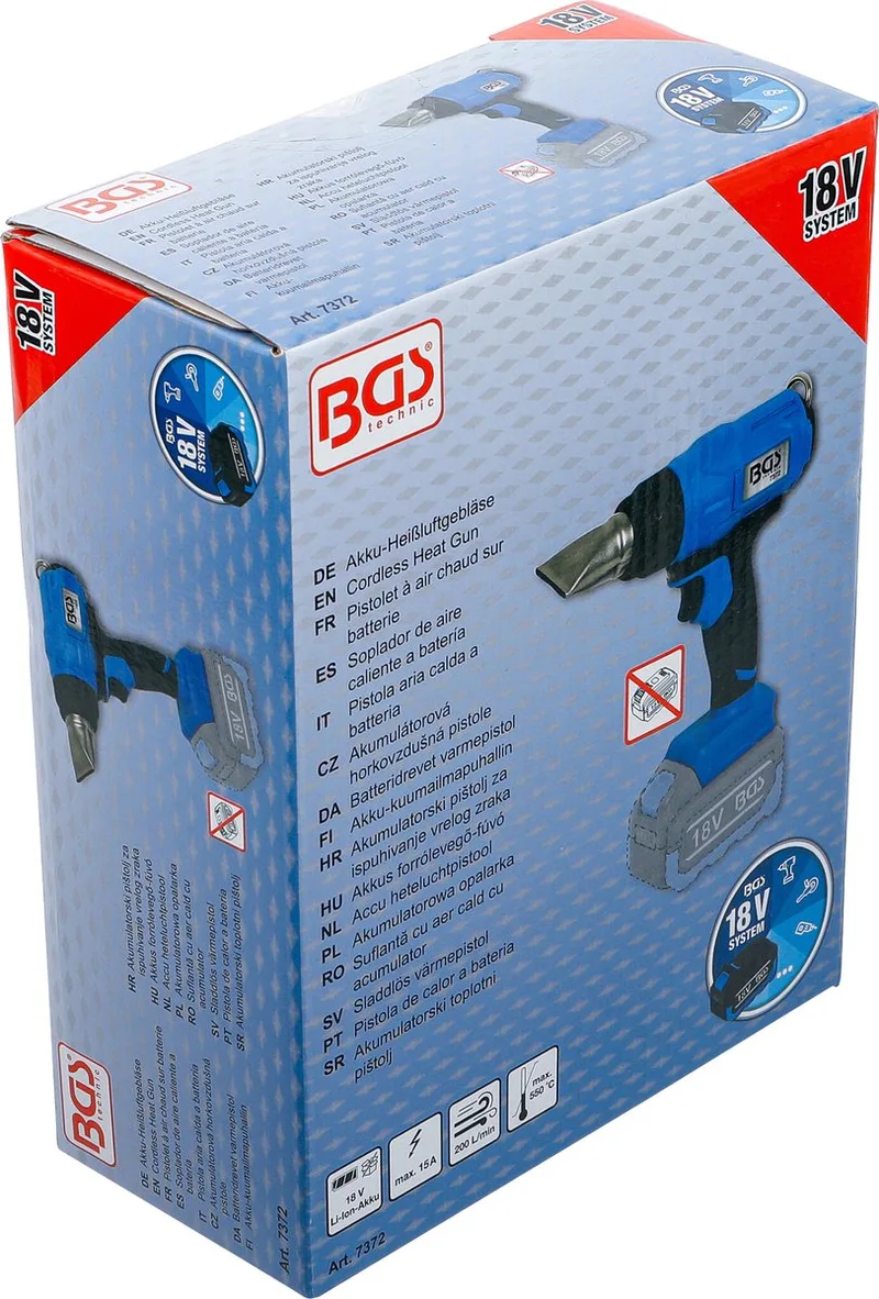 Accu heteluchtpistool - 18 V - zonder accu by BGS technic – product image