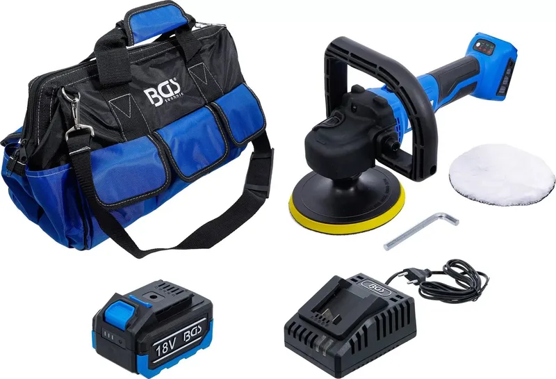 Accu schuur- en polijstmachineset - borstelloos - 18 V - met accu en snellader von BGS technic – Produktbild