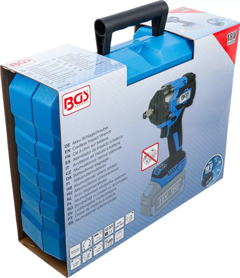 Accu slagmoersleutel - borstelloos - 1/2 - 550 Nm - 18 V - zonder accu de BGS technic – image du produit