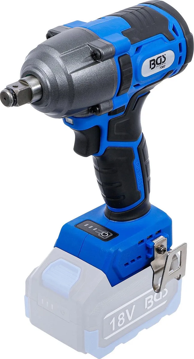 Accu-slagmoersleutel borstelloos 400 Nm 18 V Solo - 7362 by BGS technic – product image