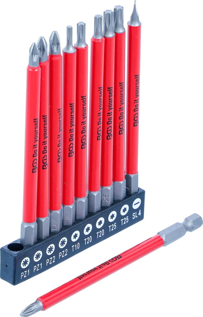 Antislip-bitset - magnetisch - 110 mm - 10 delig van BGS technic – productafbeelding