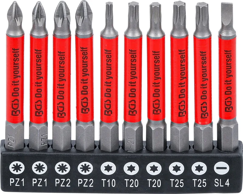Antislip-bitset - magnetisch - 70 mm - 10 delig von BGS technic – Produktbild