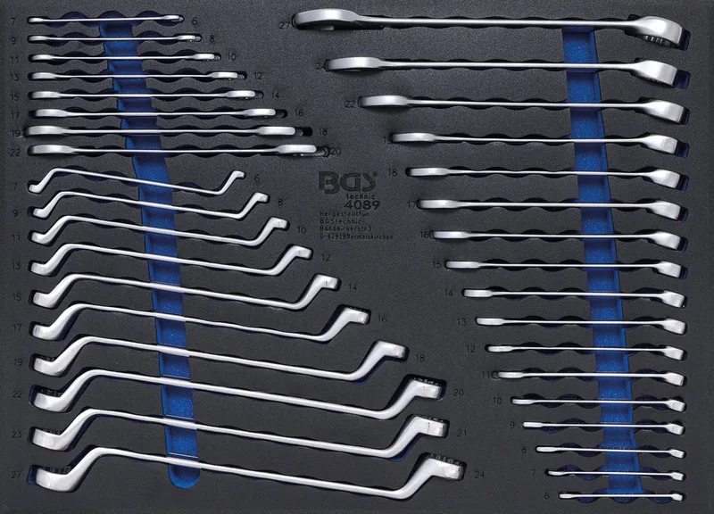 BGS 3/3 Werkplaatswageninlage: 35-delige steeksleutel-, ring-, steekringsleutelset - 4089 by BGS technic – product image
