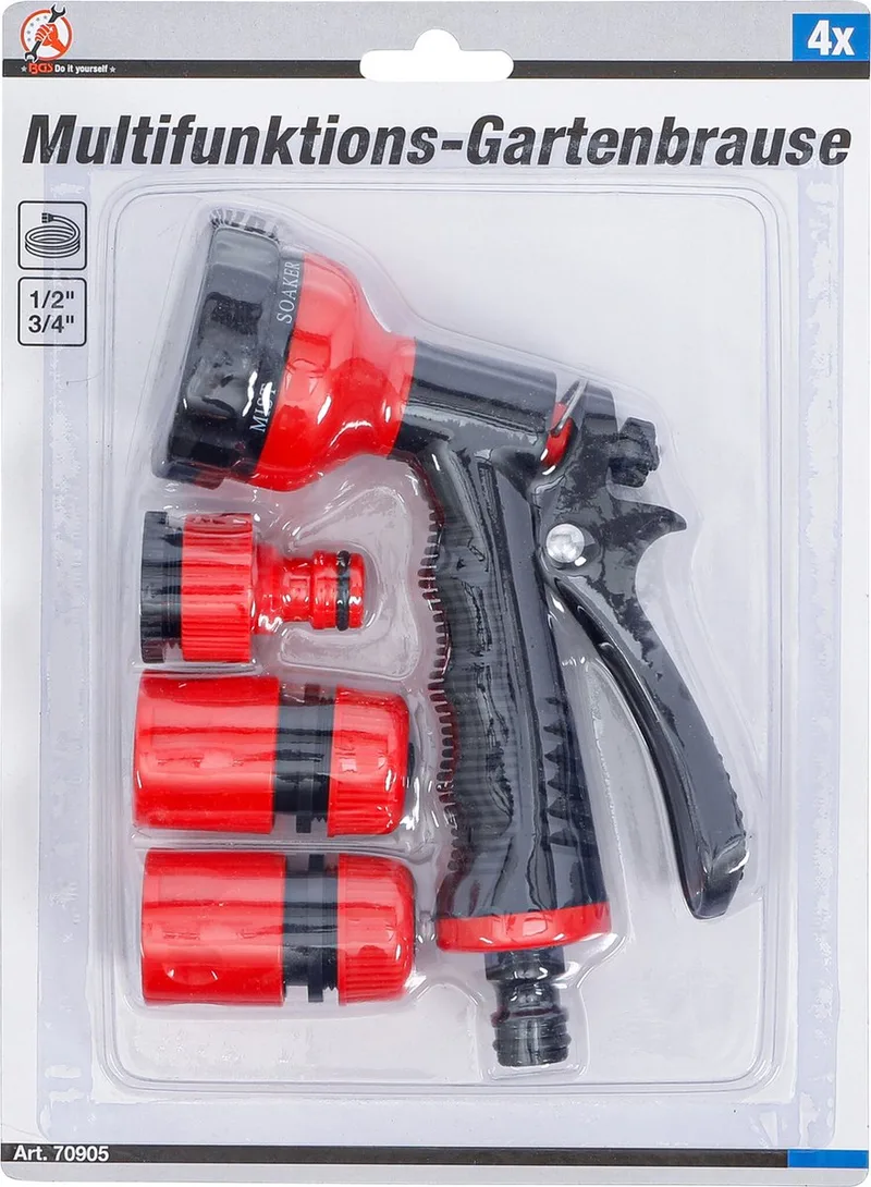 BGS 70905 - Pistolet d’arrosage multifonctionnel | avec accessoires | 4 pièces by BGS technic – product image