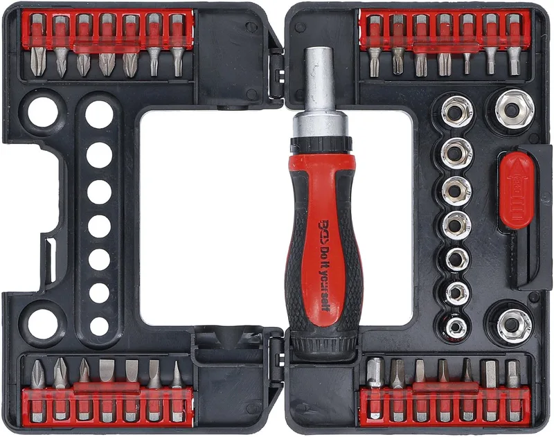 Bit-/Dopsleutelset - 38-delig - Met Rateldraaigreep by BGS technic – product image