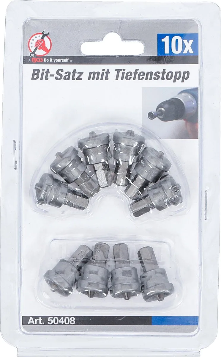 Bitset met dieptestop gipsplaten PH2, 10 delig van BGS technic – productafbeelding