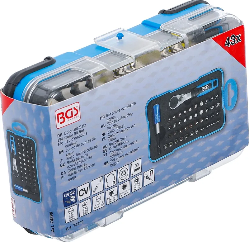Color bitset - met bit-ratelsleutel - 1/4 - 43 delig by BGS technic – product image