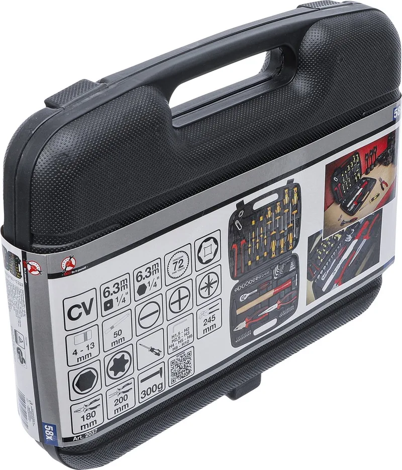 Complete Gereedschapskoffer 58-delig van BGS technic – productafbeelding