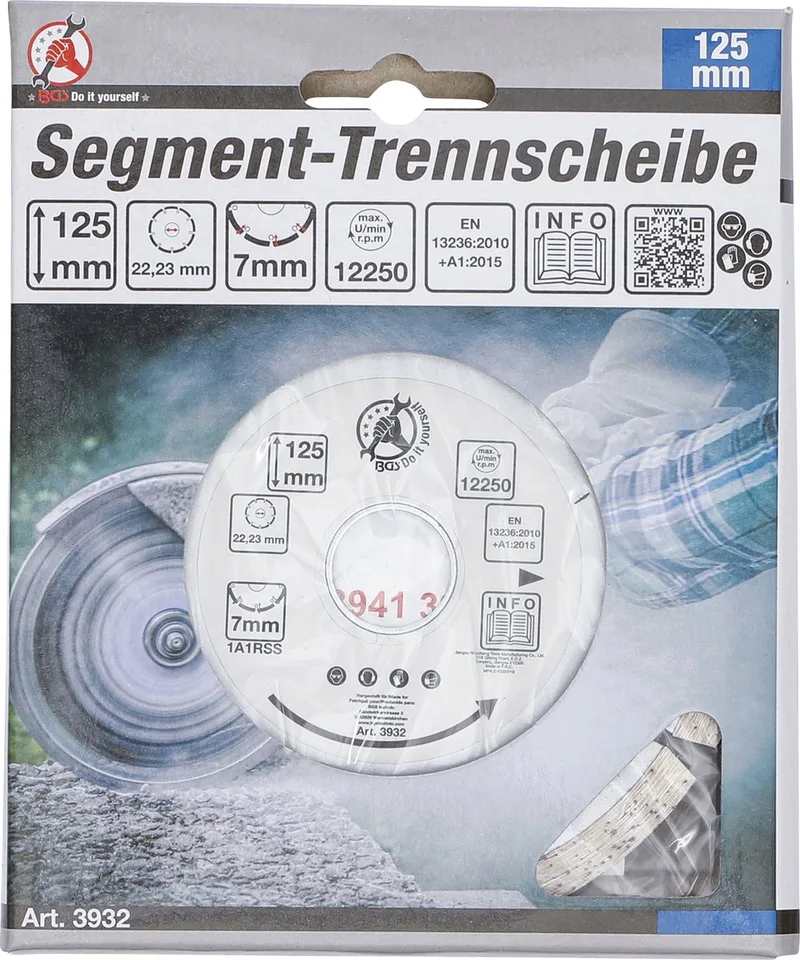 Diamant - Slijpschijf - Doorslijpschijf - Steen - Ø 125 mm - 22.2mm - 1 stuks - BGS3932 de BGS technic – image du produit