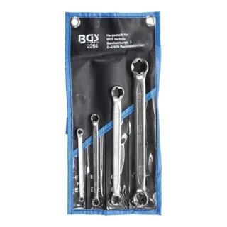 Doppel-Ringschlüssel-Satz mit E-Profil-Ringköpfen SW E6 x E8 - E20 x E24 4 teilig by BGS technic – product image