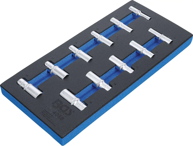 Doppenset 3/8 zeskant zeskant diep 11 delig by BGS technic, Chrome – product image