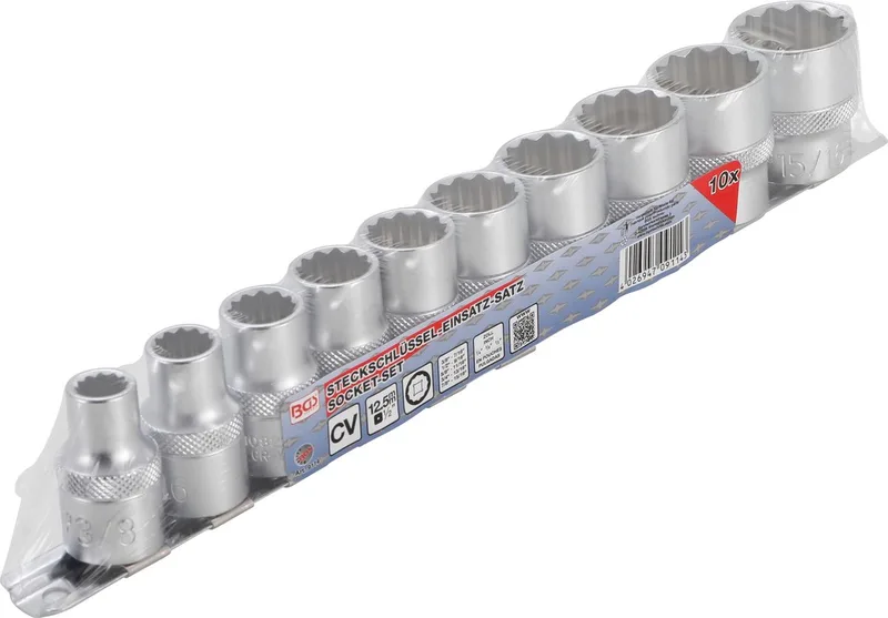 Doppenset 9114 - 1/2" - 10-delig - 12-Kant - 3/8" t/m 15/16" by BGS technic, Silver – product image