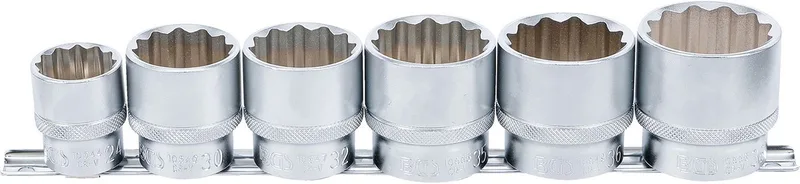 Doppenset, twaalfkant - 1/2 - 24 - 38 mm - 6 delig van BGS technic, Zilver – productafbeelding