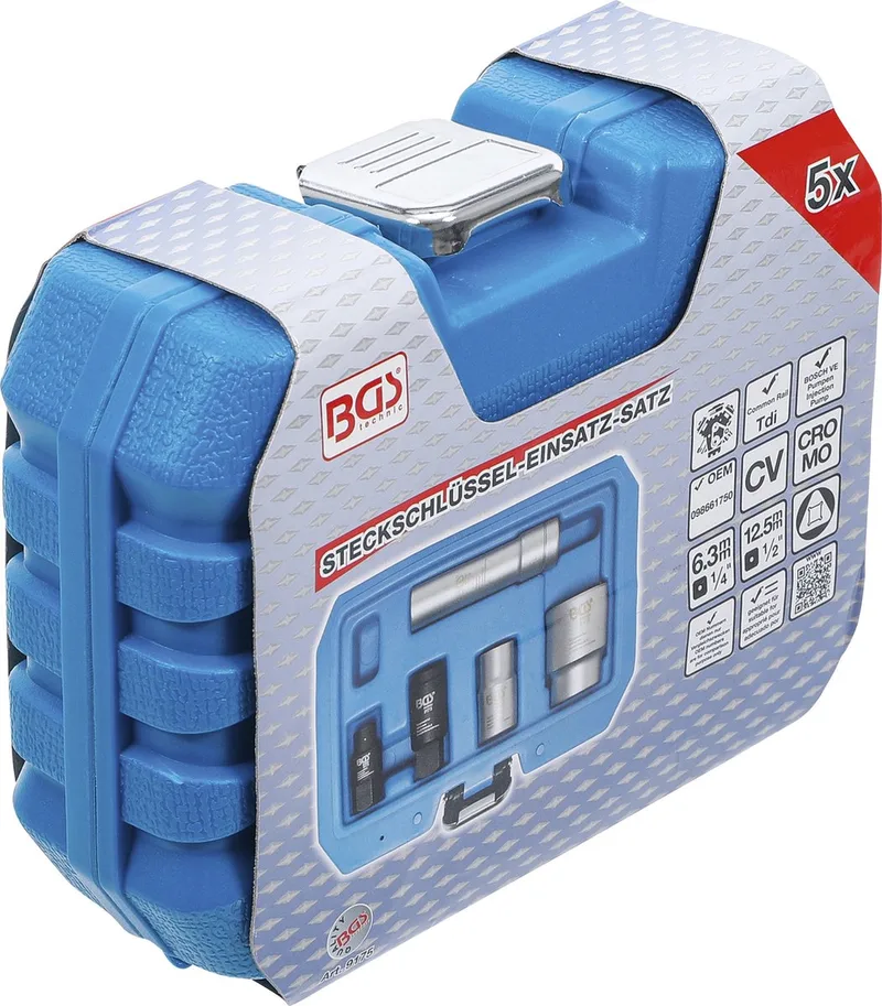 BGS Steckschlüssel-Einsatz-Satz für Bosch VE-Pumpen 5 teilig von BGS technic, Blau – Produktbild