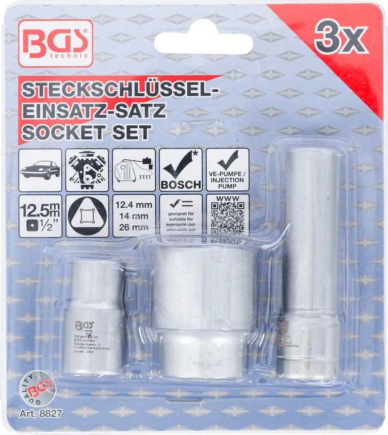 BGS Steckschlüssel-Einsatz-Satz für Bosch VE-Pumpen von BGS technic, Silber – Produktbild