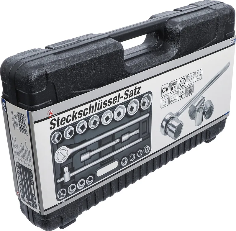 Doppenset - XXL Doppen - 20-delig - Opname 3/4 - Zwart - BGS1202 by BGS technic – product image