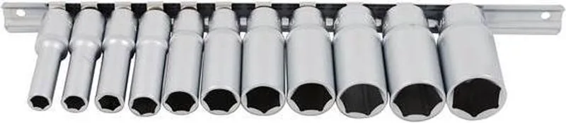 Doppenset zeskant, diep 3/8 8 - 19 mm 11 delig von BGS technic, Chrom – Produktbild