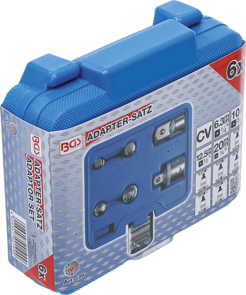 BGS Adapter-Satz 6-tlg. von BGS technic, Blau – Produktbild