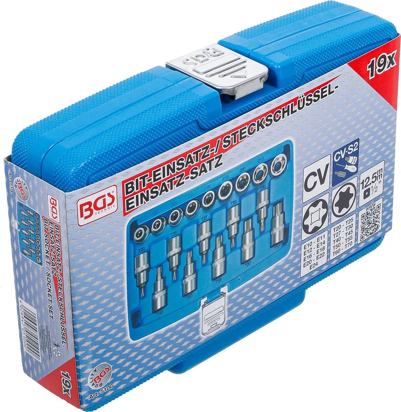 Dopsleutelbit en doppenset 1/2 Torx 19 delig by BGS technic, Silver – product image