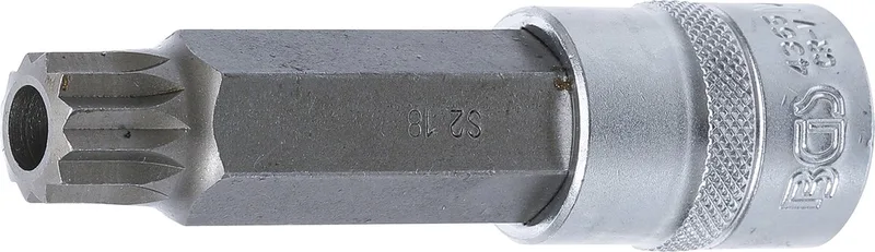 Dopsleutelbit lengte 100 mm 1/2 veeltand (voor XZN) met boring M18 de BGS technic – image du produit