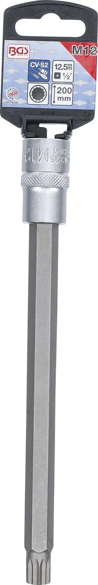 Dopsleutelbit lengte 200 mm 1/2 veeltand (voor XZN) M12 von BGS technic – Produktbild