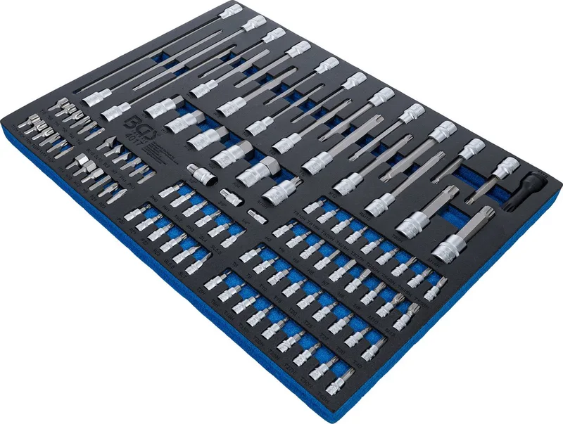 BGS Werkstattwageneinlage 3/3: Bits und Bit-Einsätze 104-tlg. von BGS technic, Silber – Produktbild