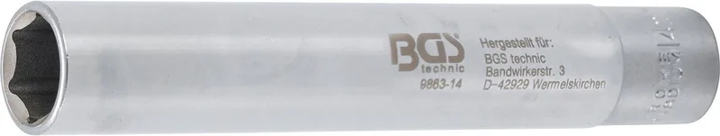 Dopsleuteldop zeskant, extra diep - aandrijf-binnenvierkant 3/8 - 14 mm by BGS technic – product image