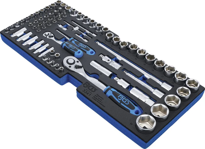 Dopsleutelset 1/2 en 1/4 77 delig by BGS technic, Blue – product image