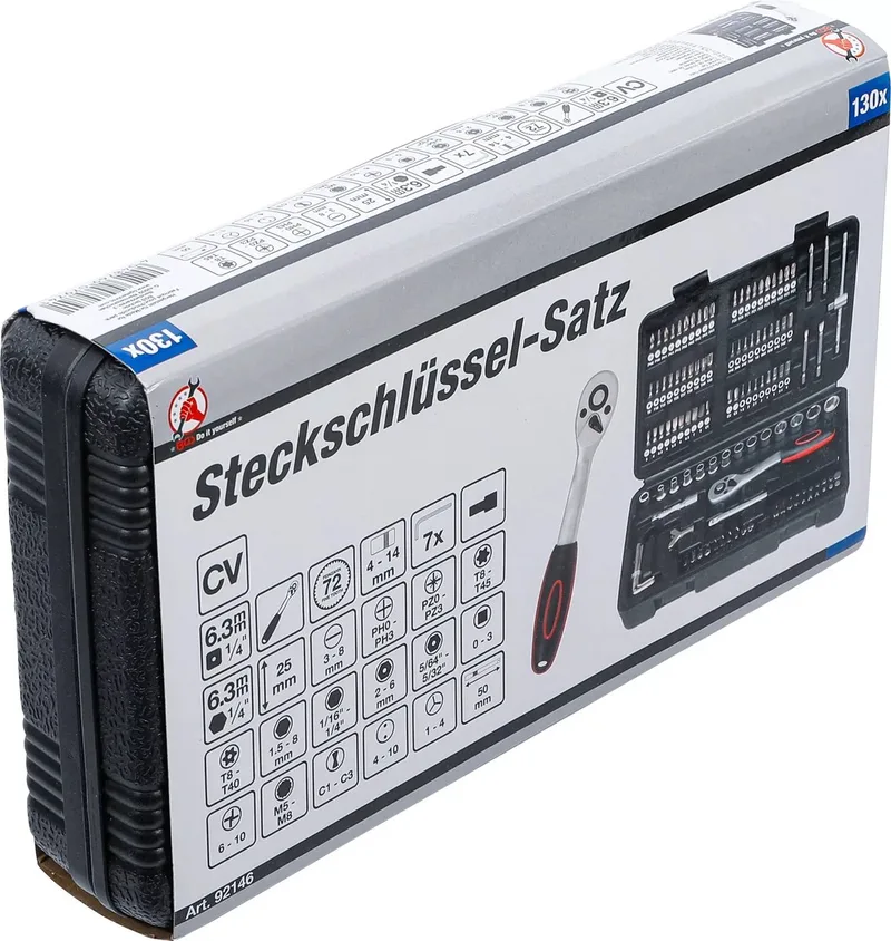 Dopsleutelset - 1/4 - 130 delig de BGS technic, Gris – image du produit