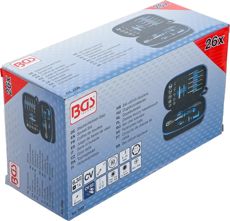 Dopsleutelset - 1/4 - 26 delig van BGS technic – productafbeelding