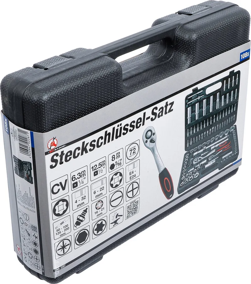 Dopsleutelset 1/4 en 1/2 108 delig de BGS technic, Noir – image du produit
