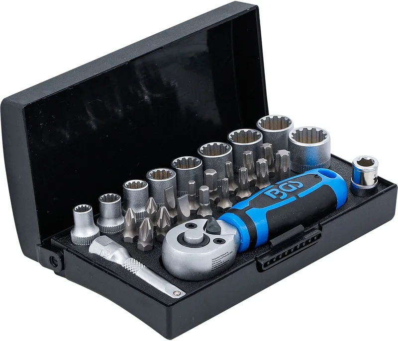 Dopsleutelset | 6,3 Mm (1/4) | 28-dlg von BGS technic, Weiß – Produktbild