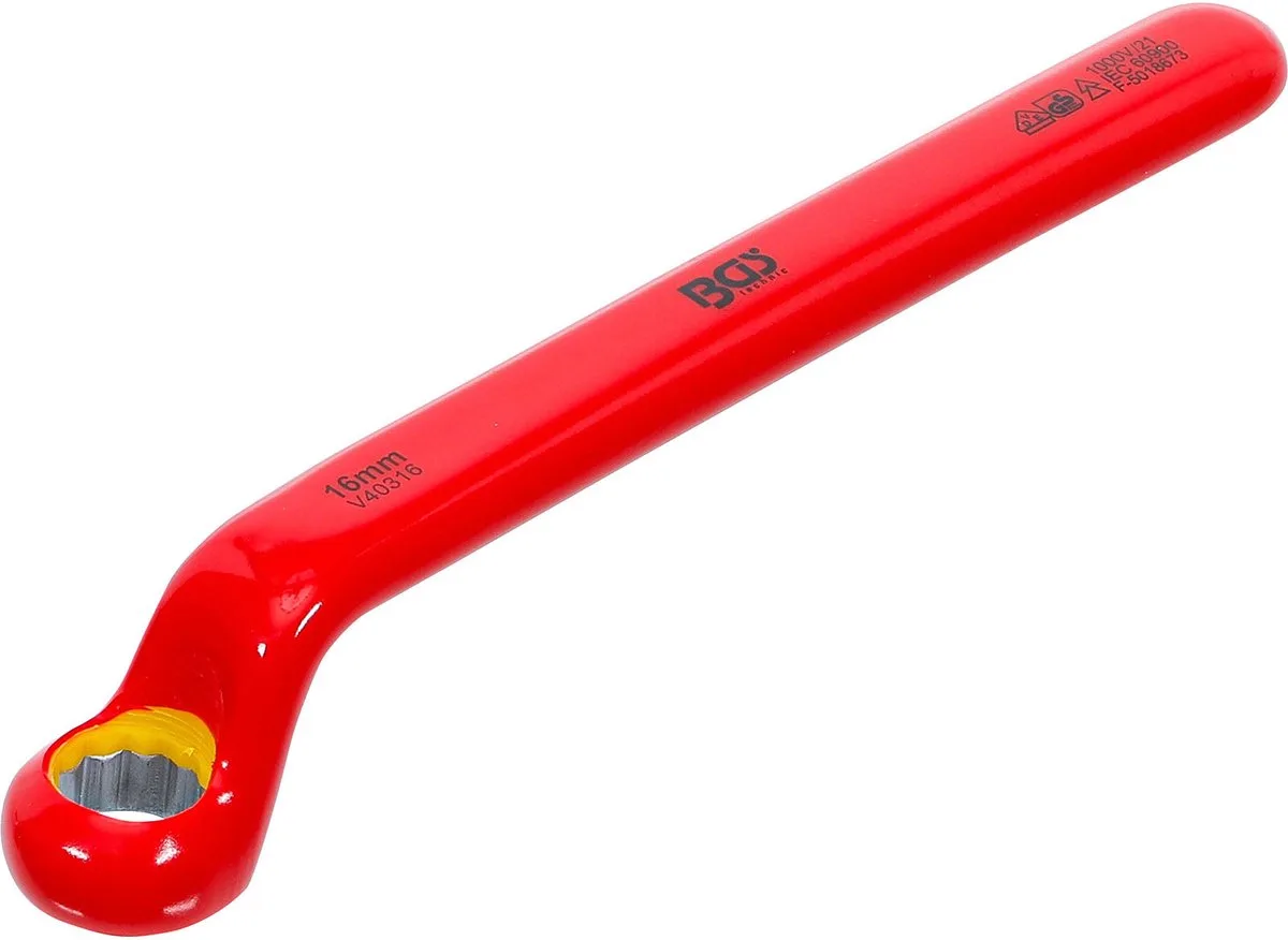 Enkelvoudige VDE-ringsleutel - diep gebogen - 16 mm fra BGS technic – produktbillede