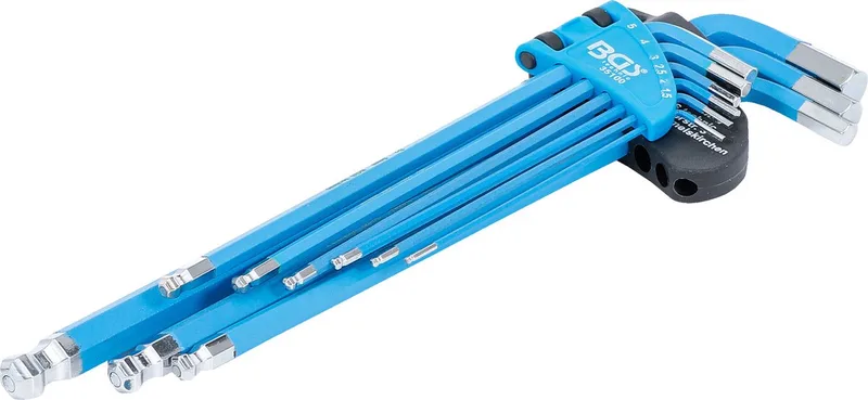 inbussleutelset met stift - 9-delig by BGS technic, Black, Blue – product image