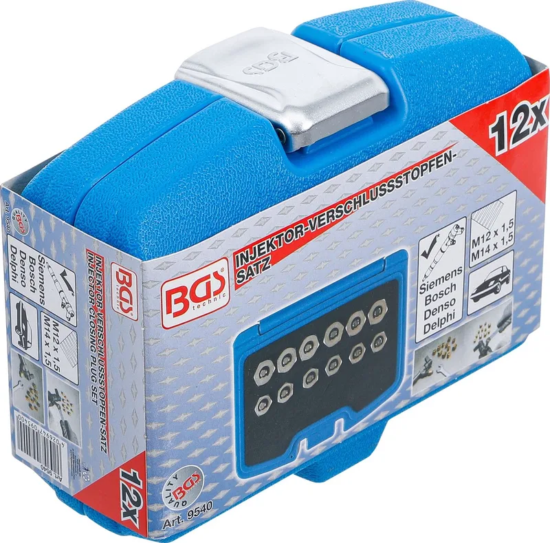 BGS Injektor-Verschlussstopfen-Satz 12 teilig von BGS technic, Blau – Produktbild