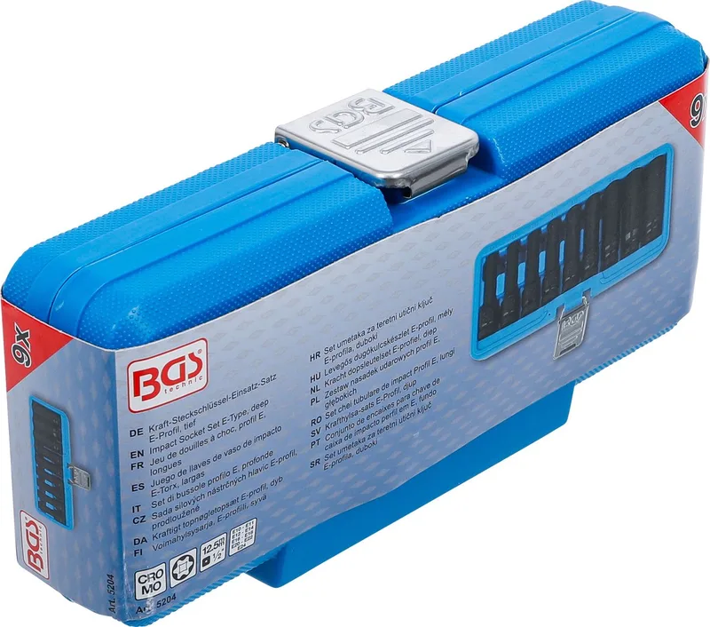 Kracht doppenset E-profiel, diep 1/2 E10-E24, 9 delig de BGS technic – image du produit