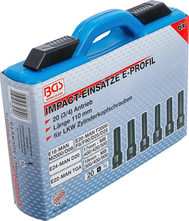 Kracht doppenset E-profiel, twaalfkant 3/4 6 delig von BGS technic – Produktbild