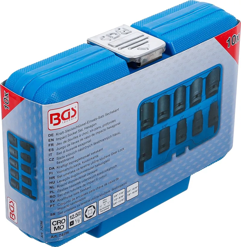 Kracht doppenset zeskant 1/2 - 15/16 inches 10 delig fra BGS technic – produktbillede