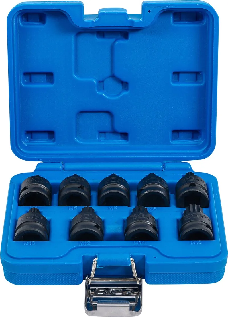 Krachtdoppen set 1/2, veeltand (voor XZN) M4 - M16, 9 delig by BGS technic – product image