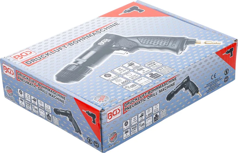 Lucht boormachine met 10 mm snelspan boorhouder by BGS technic, Grey – product image